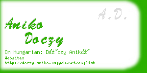 aniko doczy business card